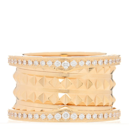 Bulgari 18K Yellow Gold Diamond B.Zero1 Rock Four-Band Pave Ring 50 5.25 1 of 6
