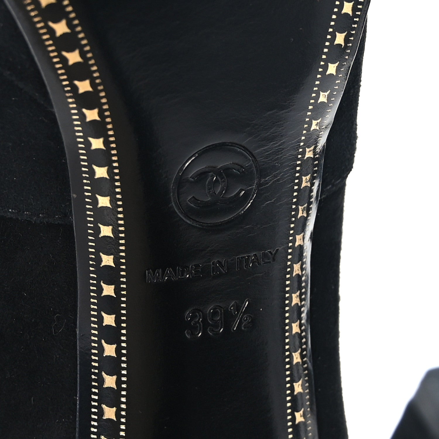 Chanel Suede Patent CC Cap Toe Platform Ankle Boots 39.5 Black 8 of 8