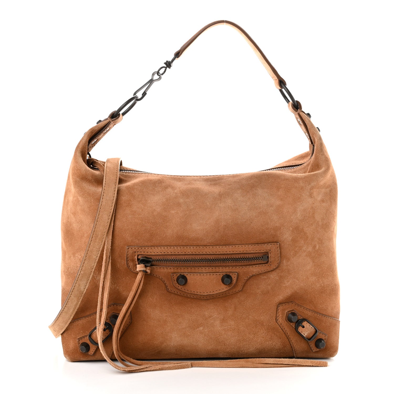 Balenciaga Suede Classic Hardware Small Le City Hobo Bag Camel 1 of 10
