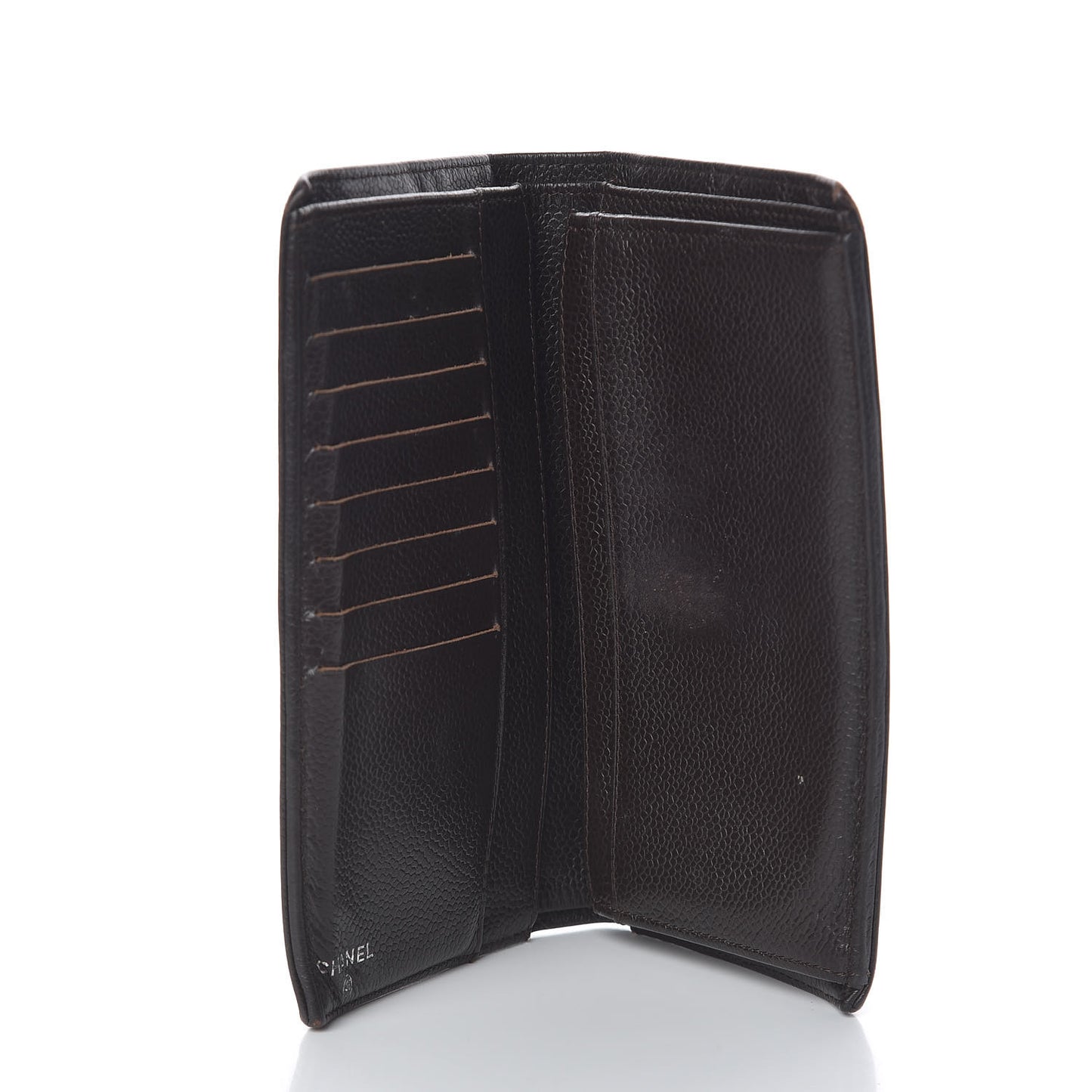 Caviar Timeless CC Yen Wallet Dark Brown