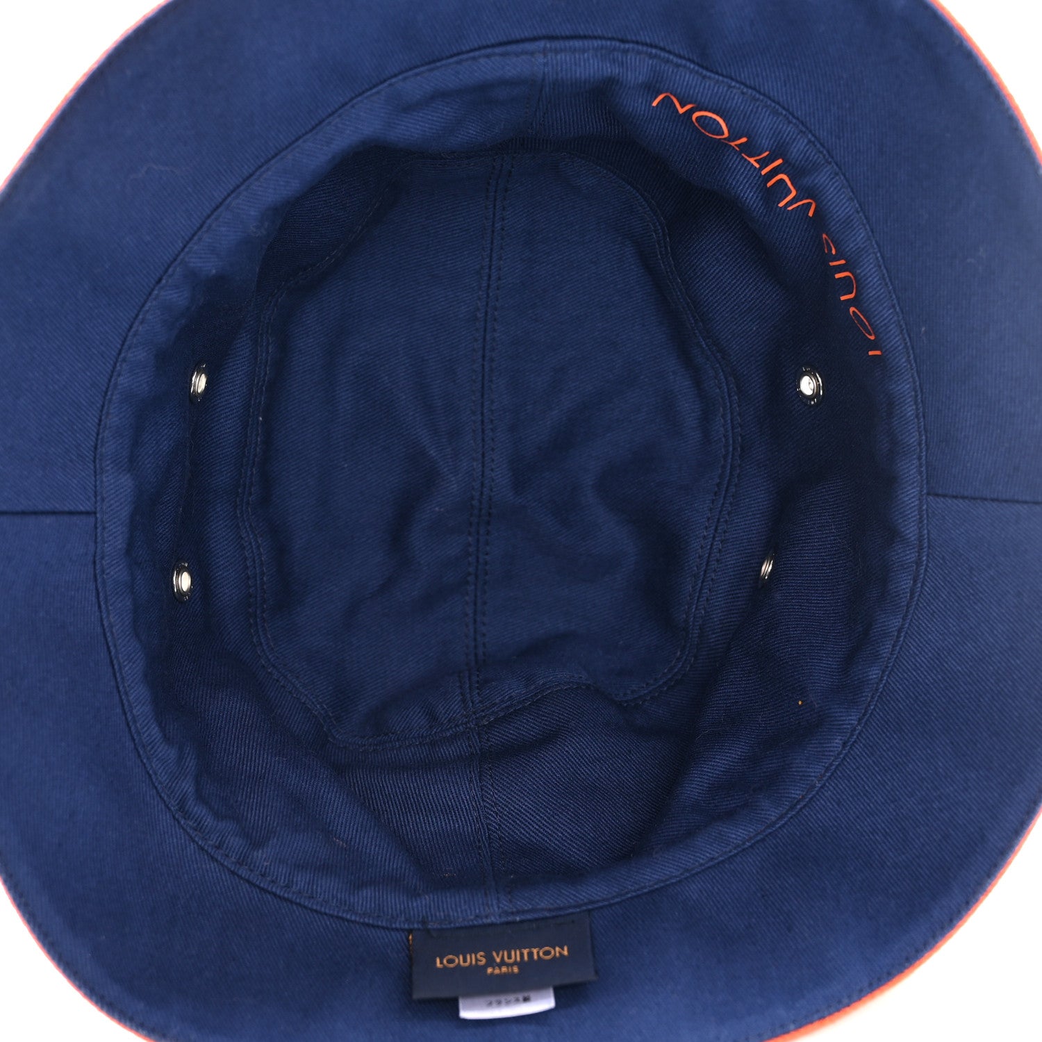 Louis Vuitton Monogram Denim Transformable Bob Bucket Hat 58 Blue Orange 7 of 11