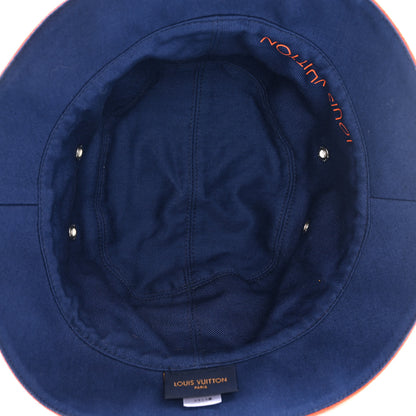 Louis Vuitton Monogram Denim Transformable Bob Bucket Hat 58 Blue Orange 7 of 11