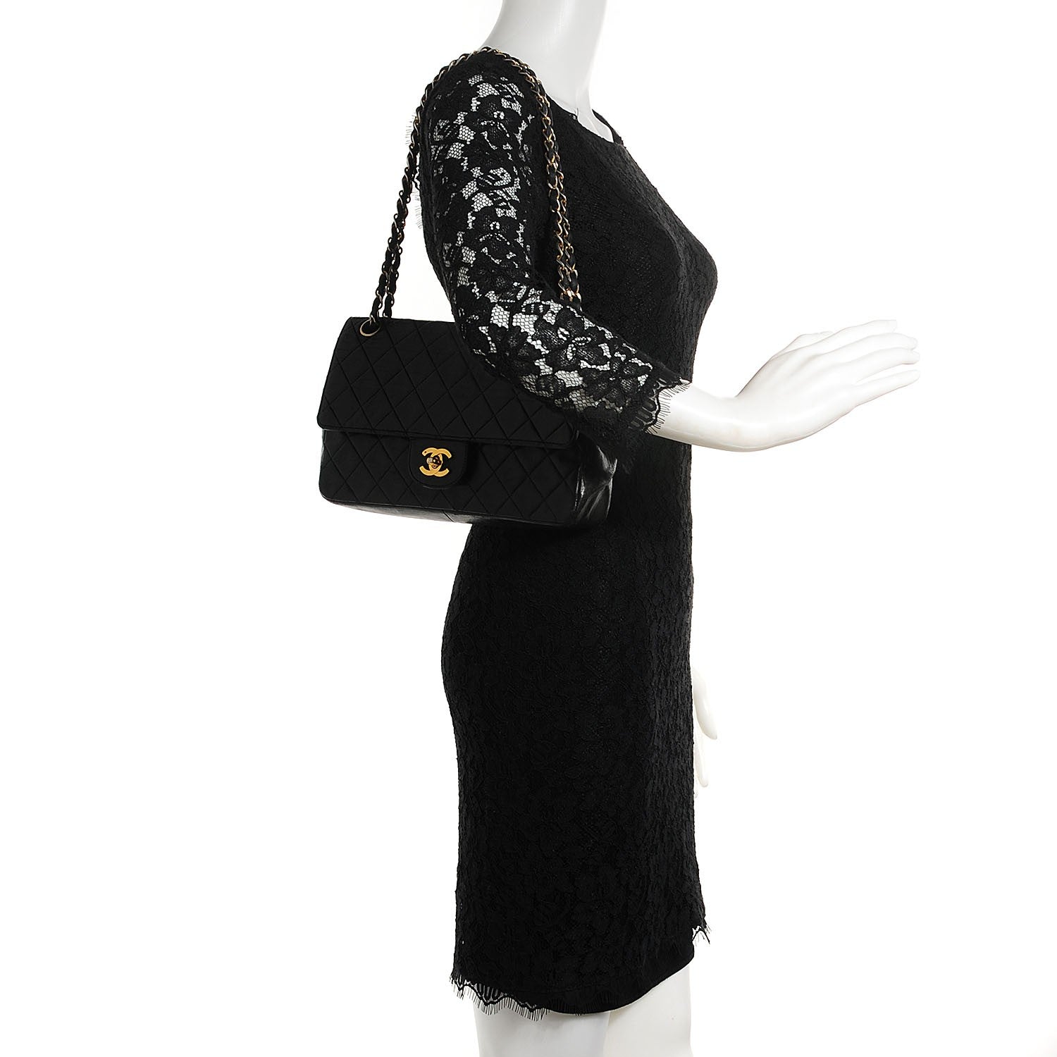 Chanel Lambskin Quilted Medium Double Flap Black 2 of 9