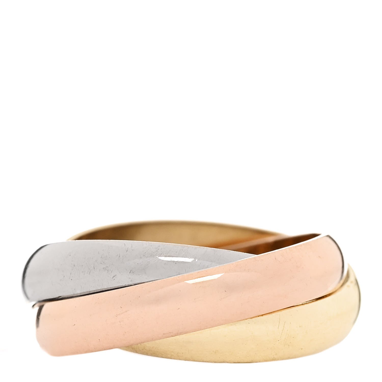 Cartier 18K Pink Yellow White Gold Classic Trinity Ring 50 5.25 3 of 5