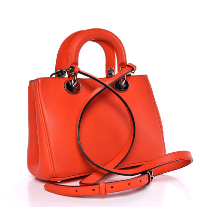 Christian Dior Calfskin Mini Diorissimo Tote Orange 3 of 13