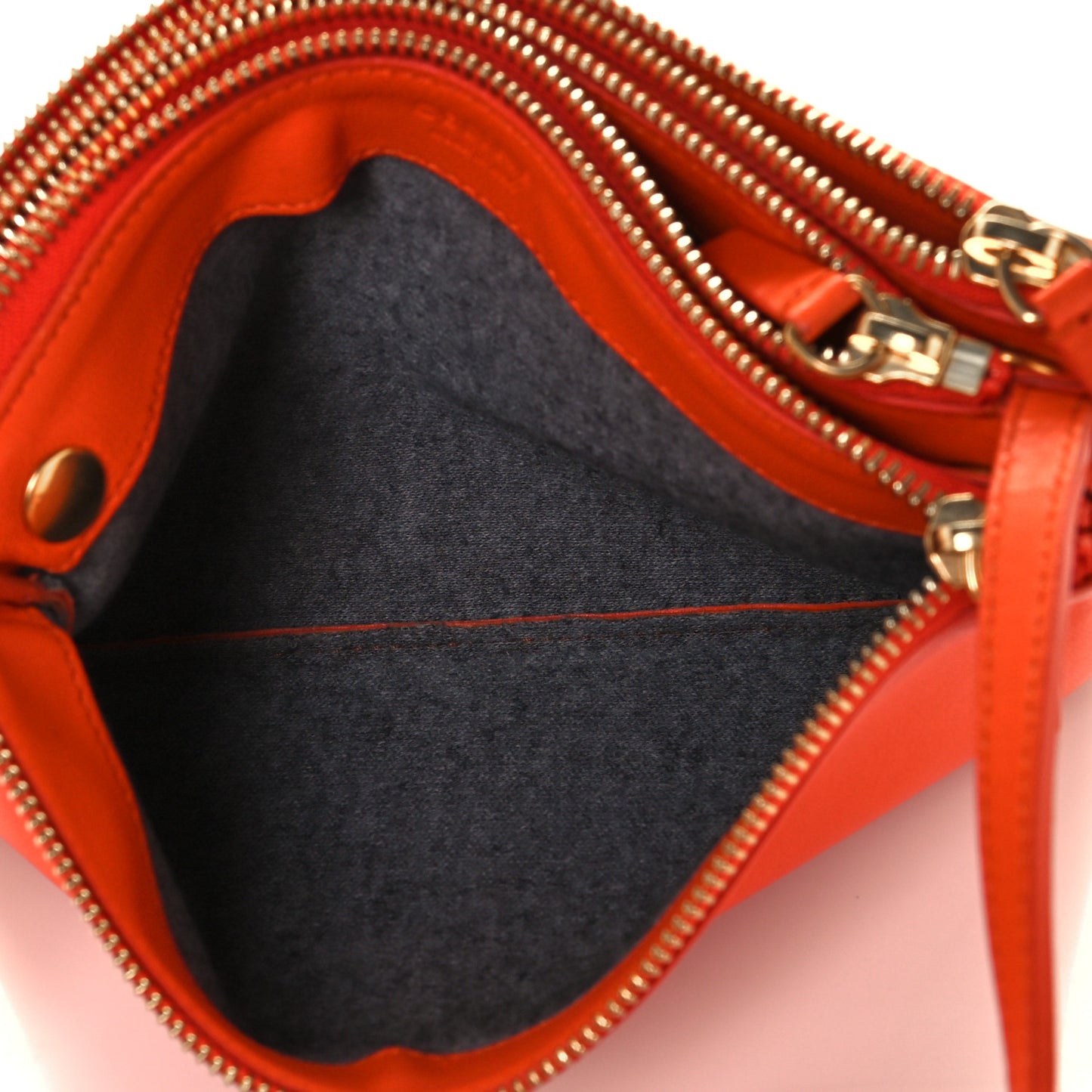 Lambskin Small Trio Crossbody Bag Bright Orange