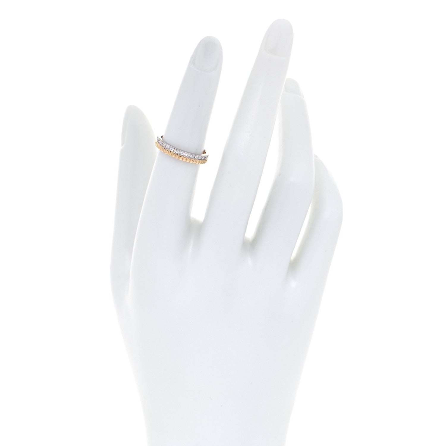Boucheron 18K Yellow White Gold Diamond Quatre Radiant Wedding Band Ring 50 5.25 2 of 5