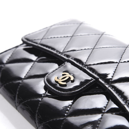 Chanel Patent Quilted Large Flap Wallet Black 8 of 8