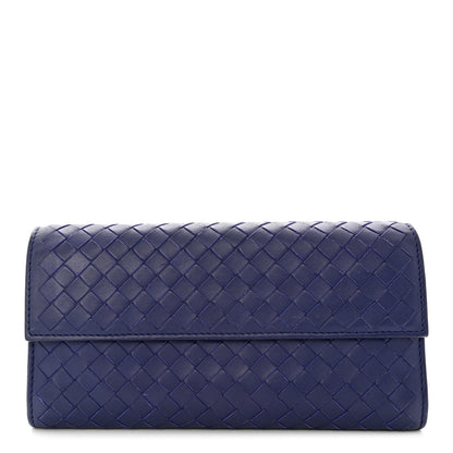 Bottega Veneta Nappa Intrecciato Continental Flap Wallet Atlantic 1 of 9