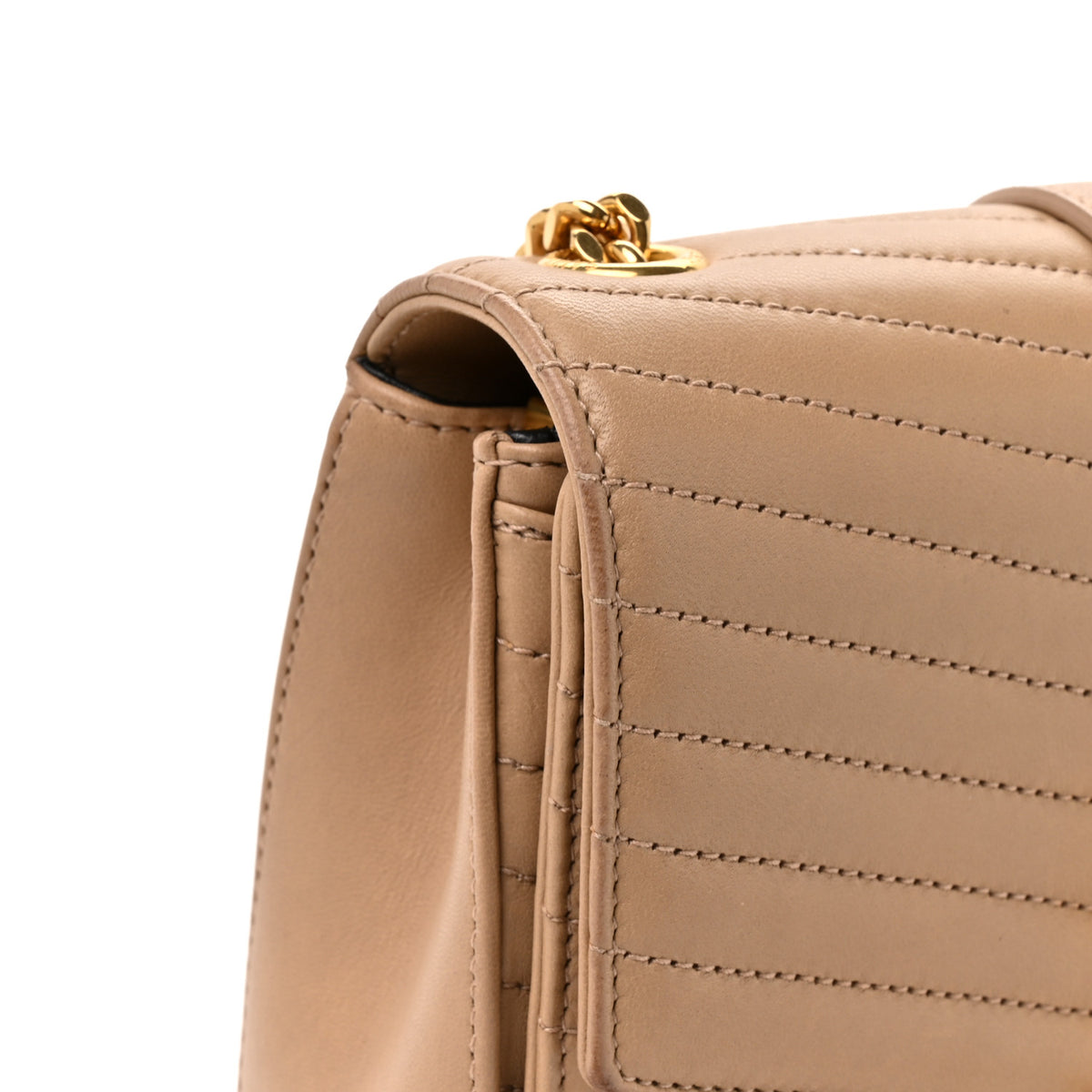 Saint Laurent Lambskin Matelasse Chevron Monogram Small Sulpice Bag Sable Beige 16 of 16