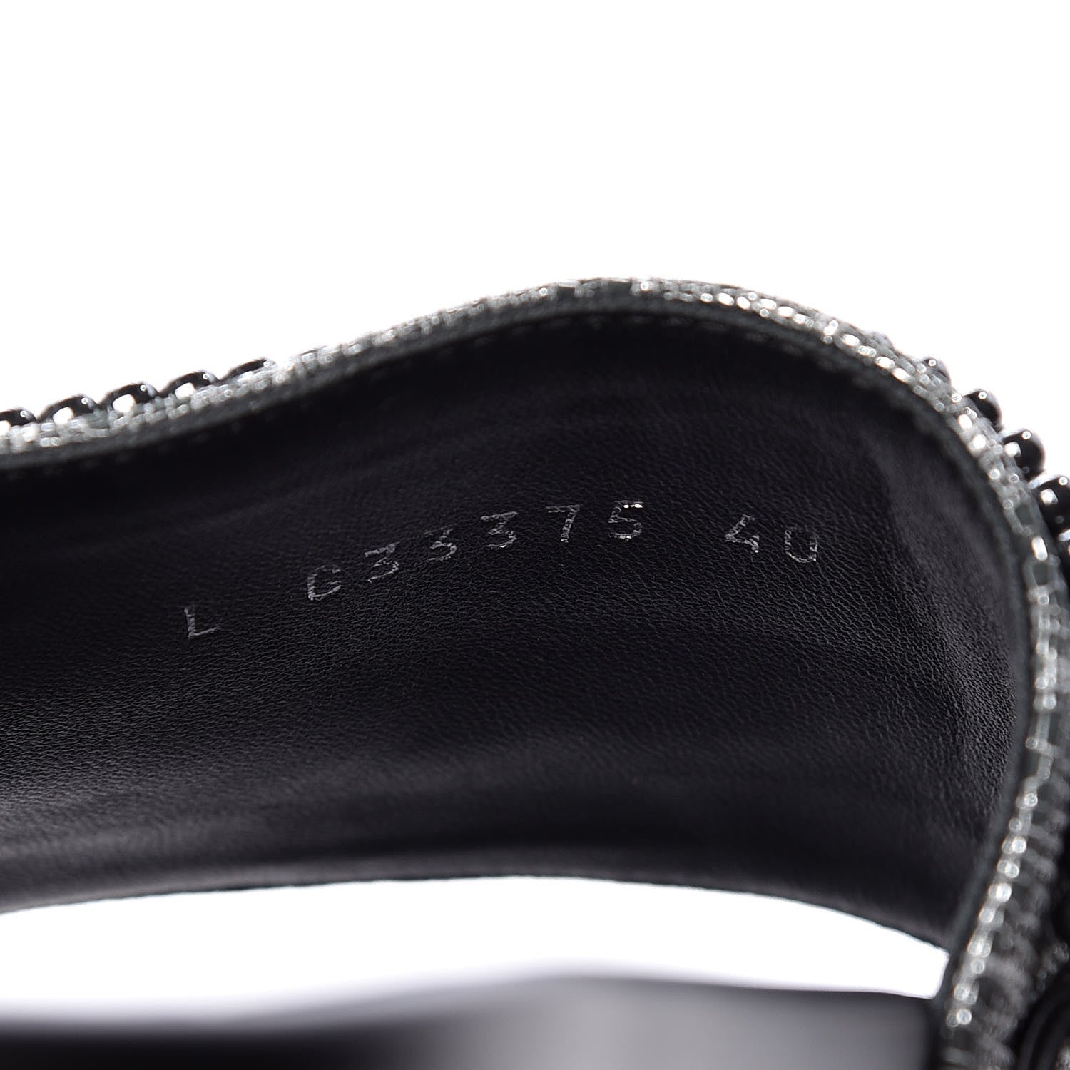 Chanel Fantasy Lambskin Pearl Chain CC Flat Mules 40 Silver Black 10 of 11