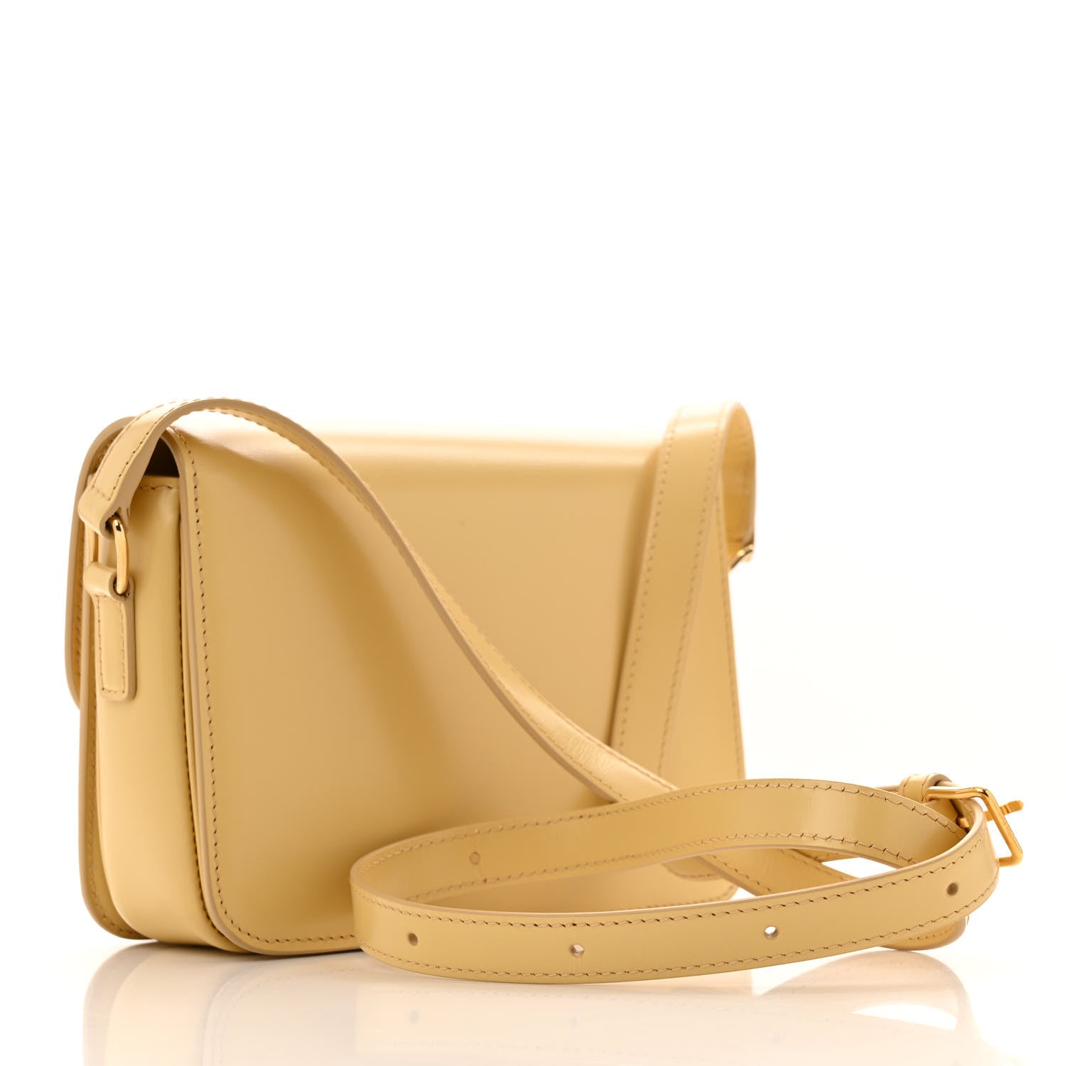 Celine Shiny Calfskin Teen Triomphe Light Yellow 3 of 14