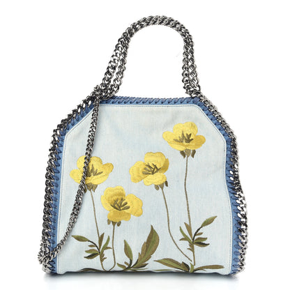Stella McCartney Denim Flower Mini Falabella Tote Blue 1 of 9