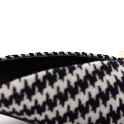 Balenciaga Stretch Tweed BB Houndstooth Pointed Toe Knife 40mm Mules 38 Black Ivory 10 of 12