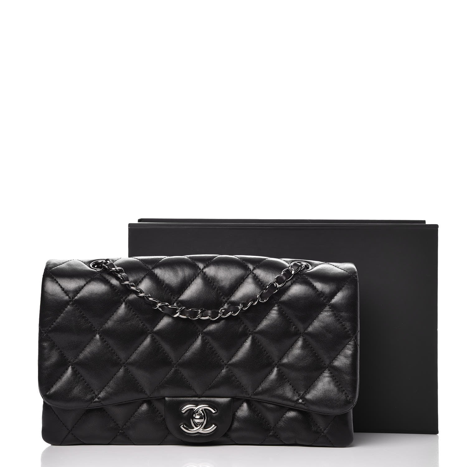 Chanel Lambskin Quilted Large 3 Flap Black 11 of 11