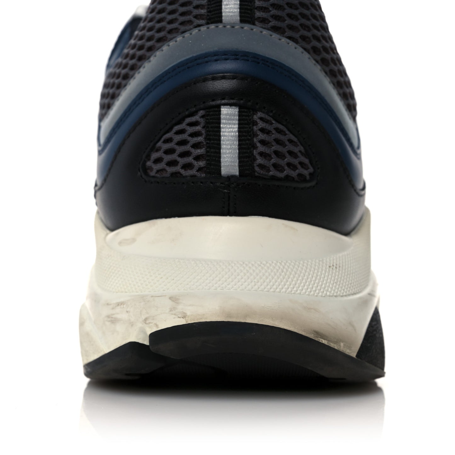 Technical Mesh Calfskin Mens B22 Sneakers 45 Blue Black