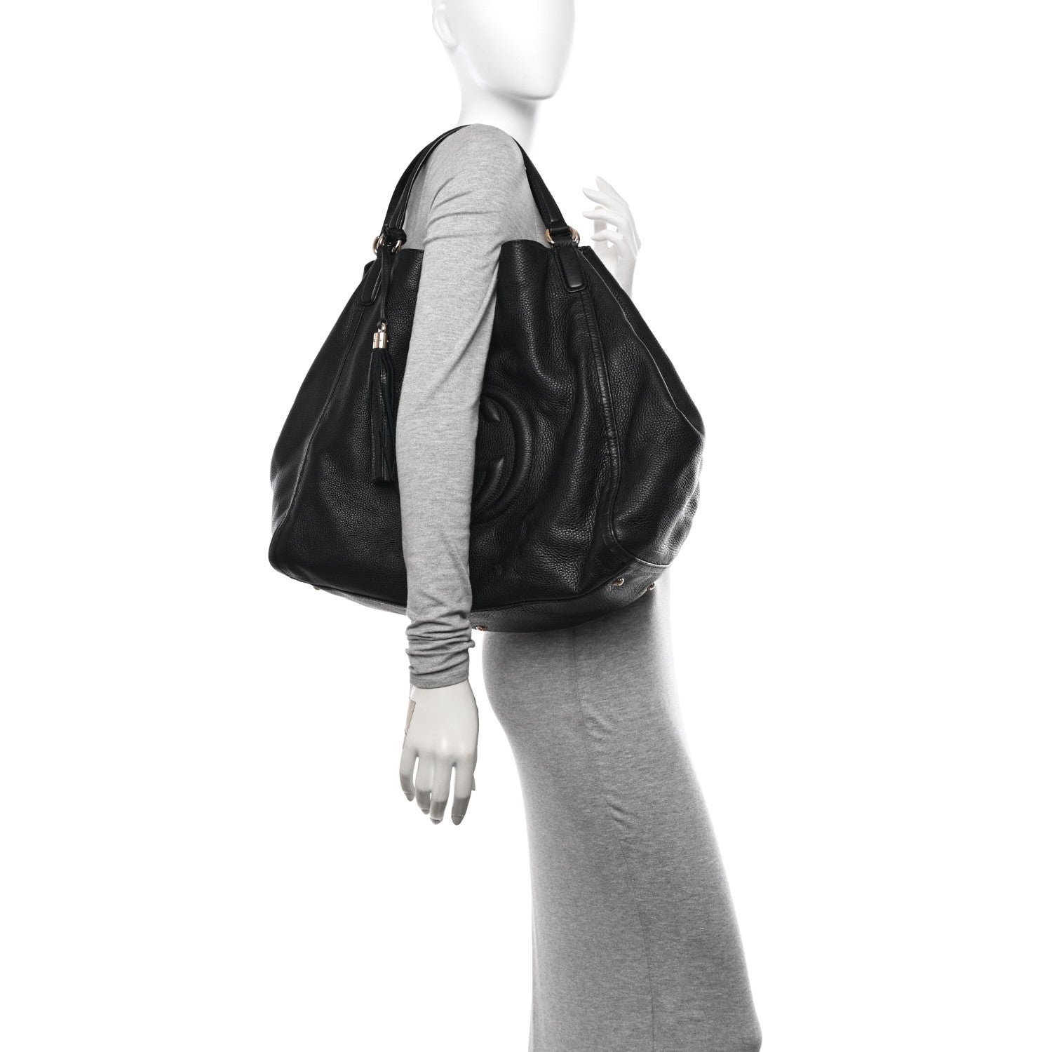 Gucci Pebbled Calfskin Large Soho Hobo Black 2 of 10