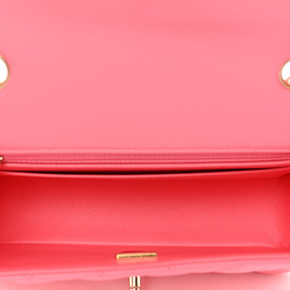 Chanel Lambskin Quilted Mini Rectangular Flap Pink 6 of 10