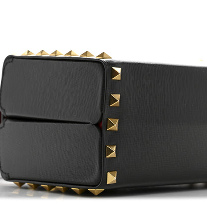 Valentino Garavani Grainy Calfskin Rockstud Alcove Box Top-Handle Bag Black 8 of 11