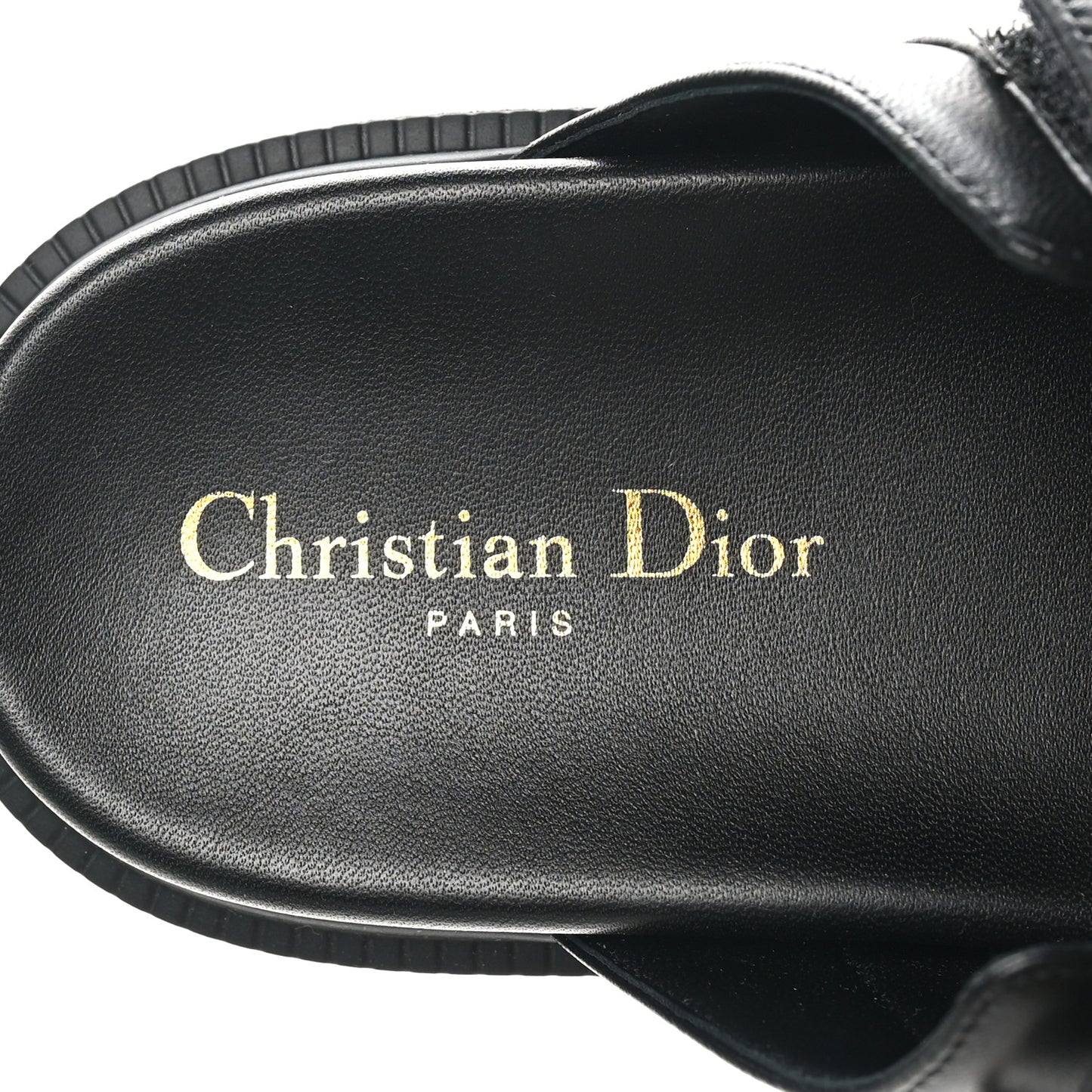 Lambskin Dioract 10mm Slide Sandals 38.5 Black
