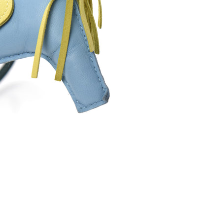 Hermes Milo Lambskin Grigri Rodeo Horse Bag Charm MM Bleu Celeste Lime Malachite 3 of 5