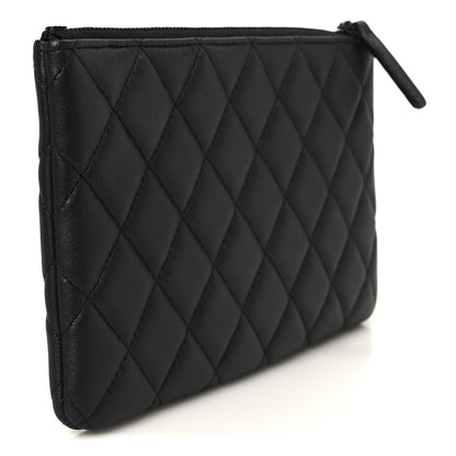 Chanel Pearly Lambskin Quilted Cosmetic Case So Black 3 of 9