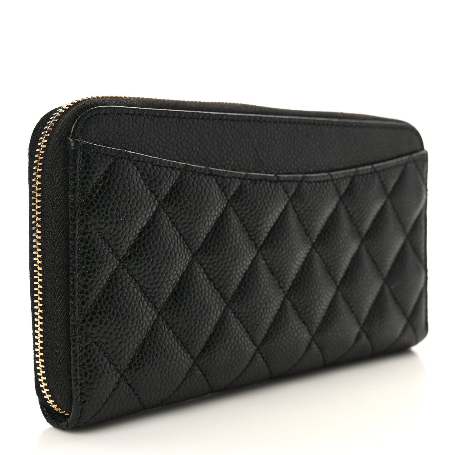 Chanel Caviar Quilted Large Gusset Zip Around Wallet Black 3 of 8