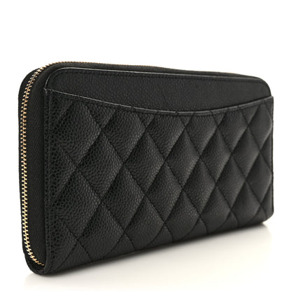 Chanel Caviar Quilted Large Gusset Zip Around Wallet Black 3 of 8