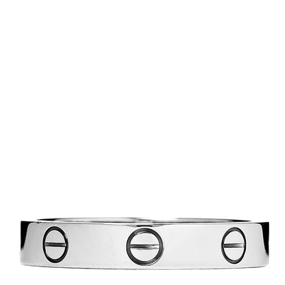 Cartier 18K White Gold 3.5mm LOVE Wedding Band Ring 56 7.5 3 of 5