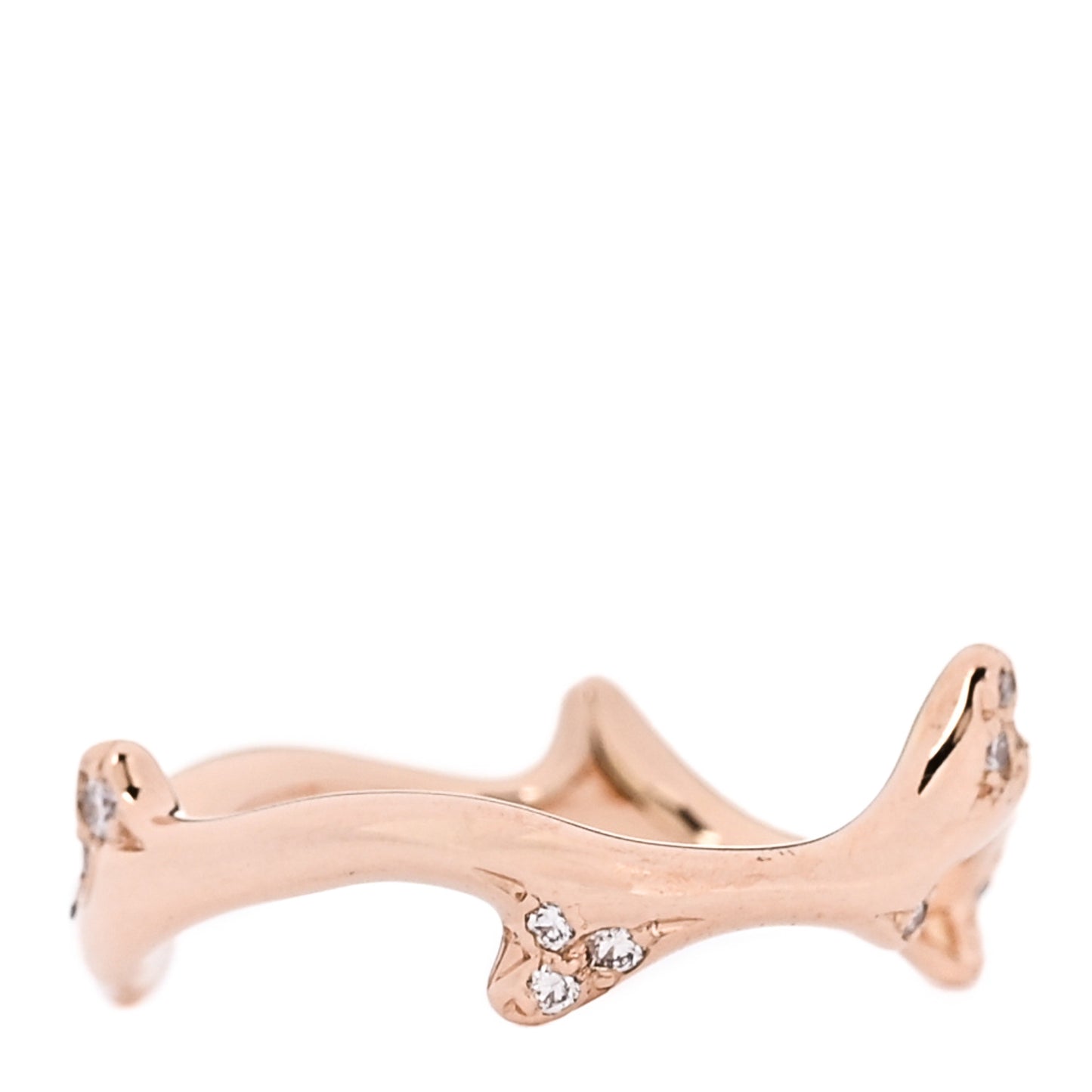18K Rose Gold Diamond Bois de Rose Ring 47 4.25