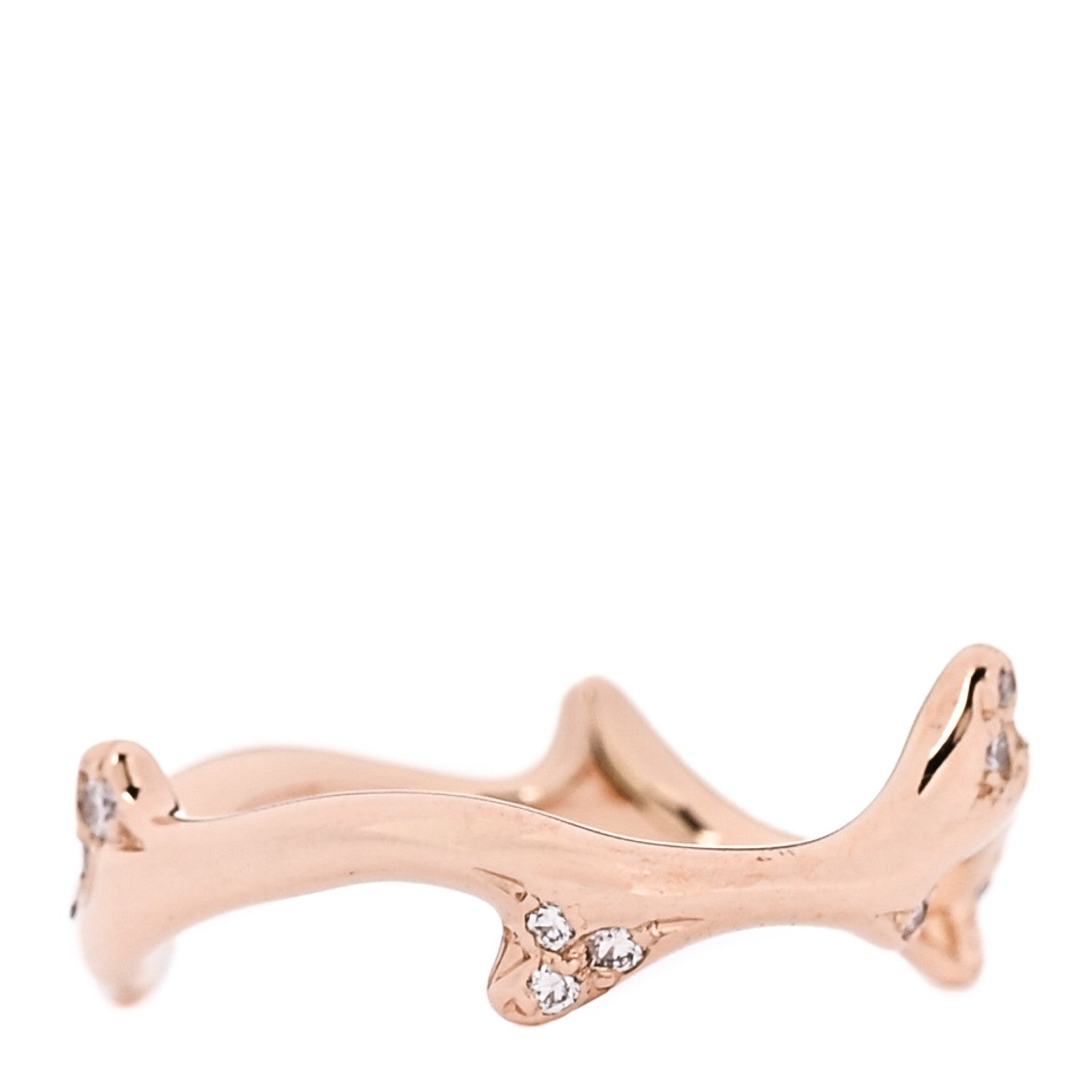 Christian Dior 18K Rose Gold Diamond Bois de Rose Ring 47 4.25 3 of 5