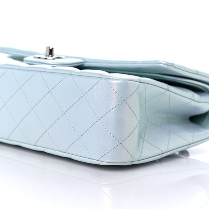 Chanel Iridescent Calfskin Quilted Medium Double Flap Light Blue 9 of 9