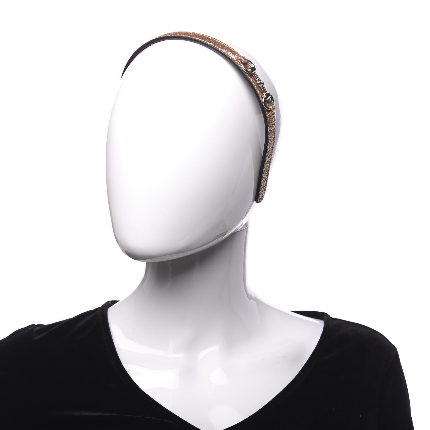 Gucci Glitter Horsebit Kids Headband Gold 2 of 5