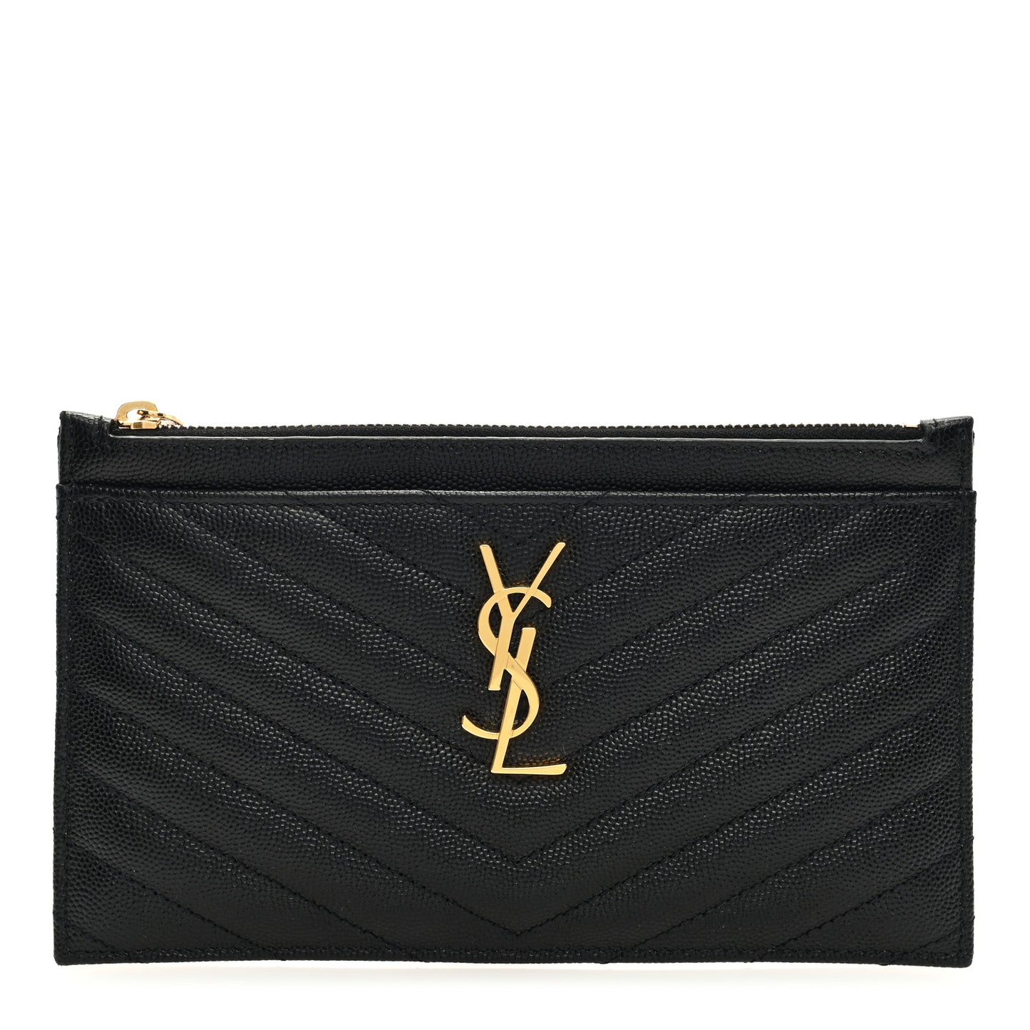 Grain De Poudre Chevron Monogram Bill Pouch Black