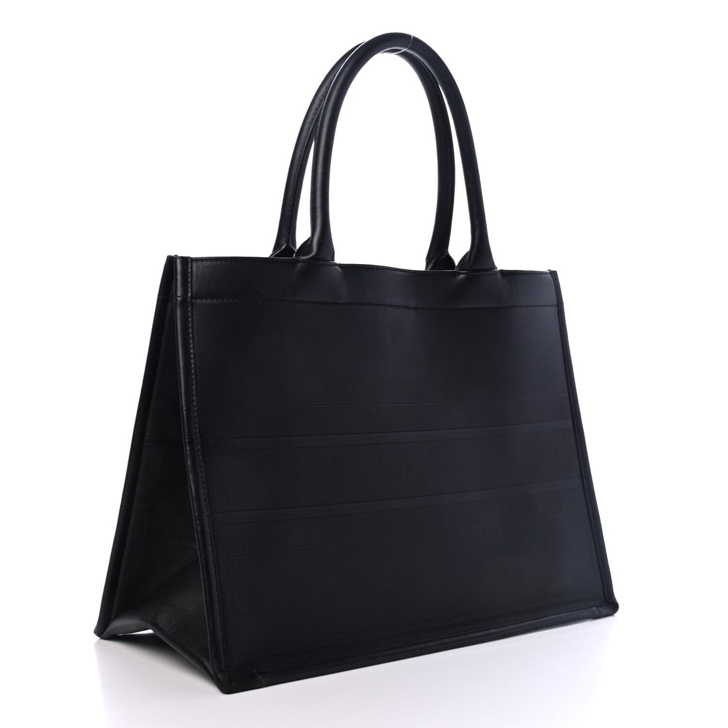 Calfskin Embossed Medium Book Tote Black