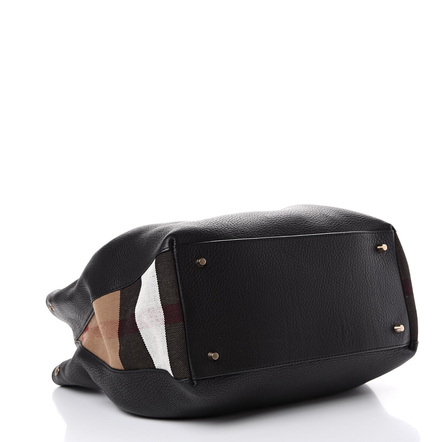 Grainy Calfskin House Check Medium Maidstone Black