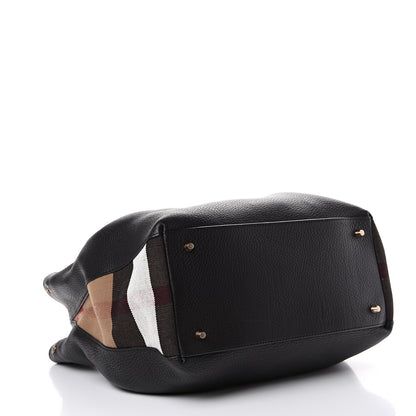 Burberry Grainy Calfskin House Check Medium Maidstone Black 3 of 12