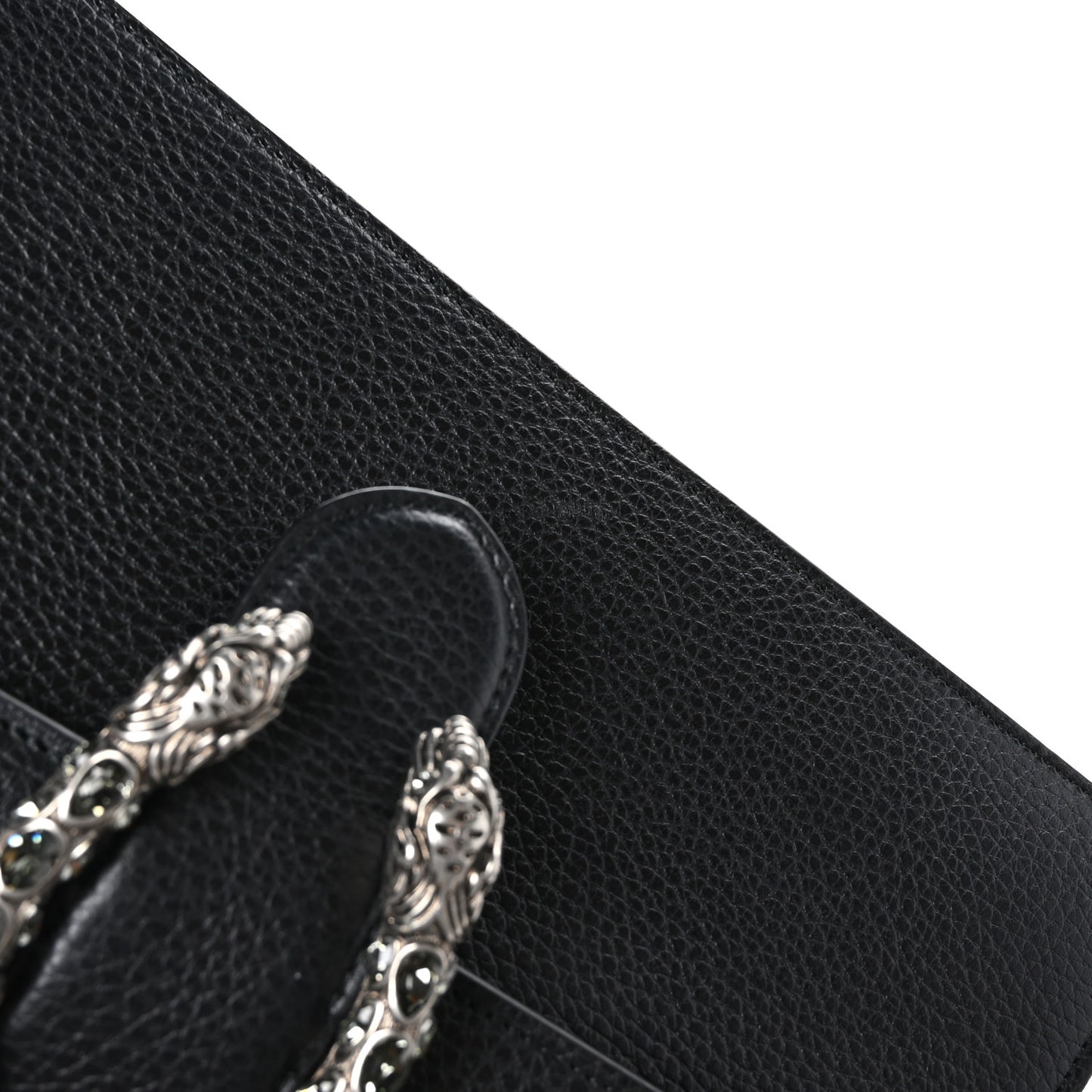 Dollar Calfskin Crystal Web Medium Dionysus Bamboo Top Handle Bag Black Black Diamond