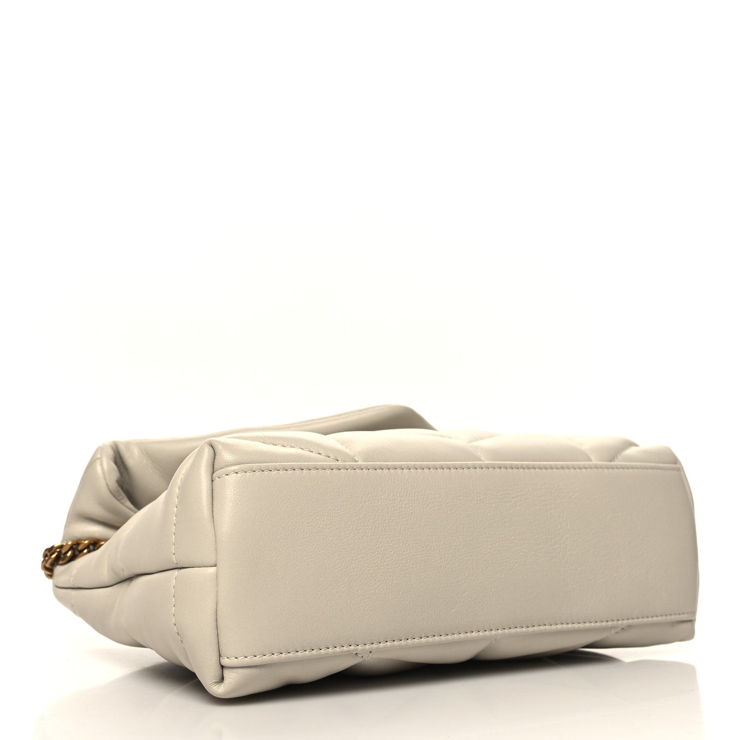 Lambskin Quilted Small Loulou Puffer Monogram Chain Satchel Crema Soft