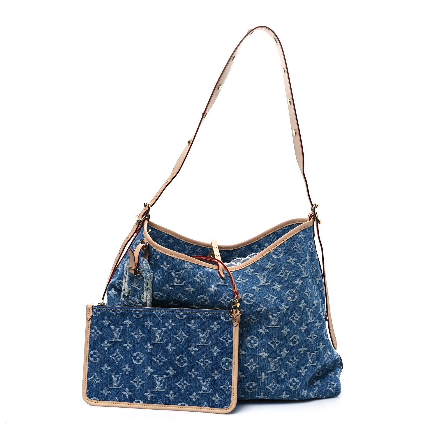 Louis Vuitton Monogram Denim CarryAll MM Blue 3 of 10