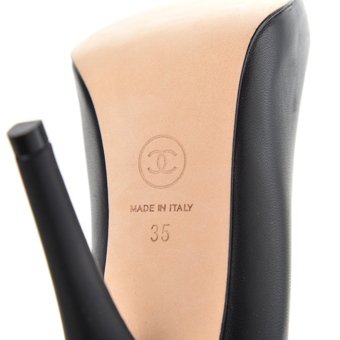 Lambskin CC Pumps 35 Black