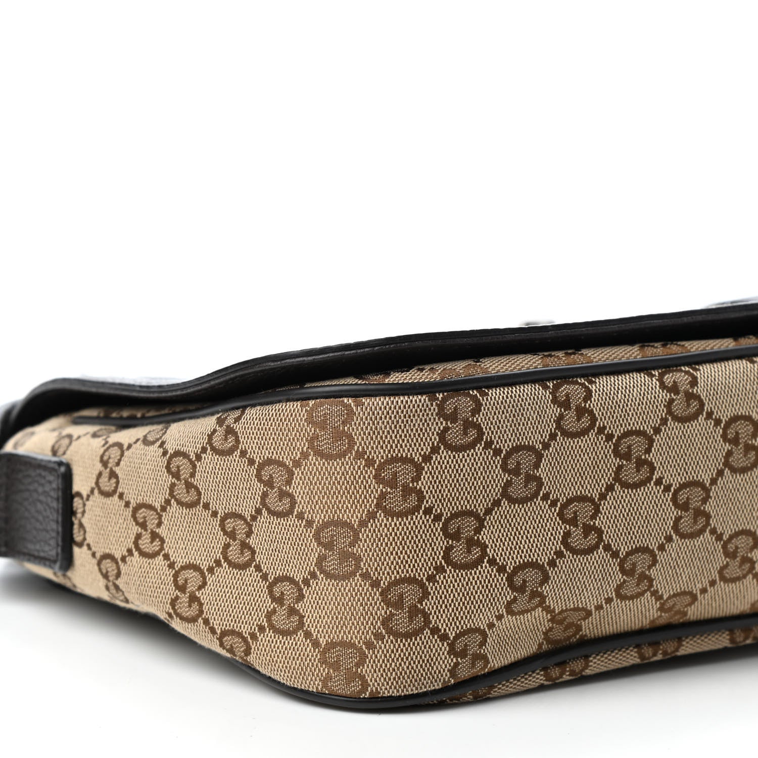 Gucci Monogram Flap Messenger Bag Beige Dark Brown 8 of 9