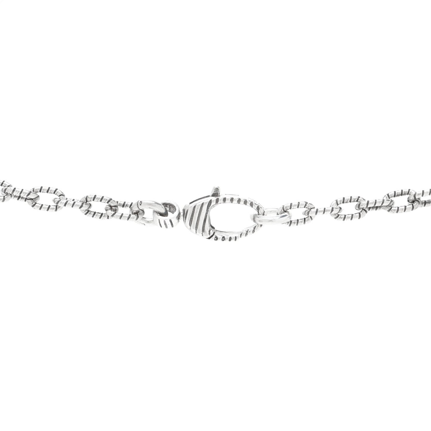 Sterling Silver Small Textured Interlocking G Pendant Necklace