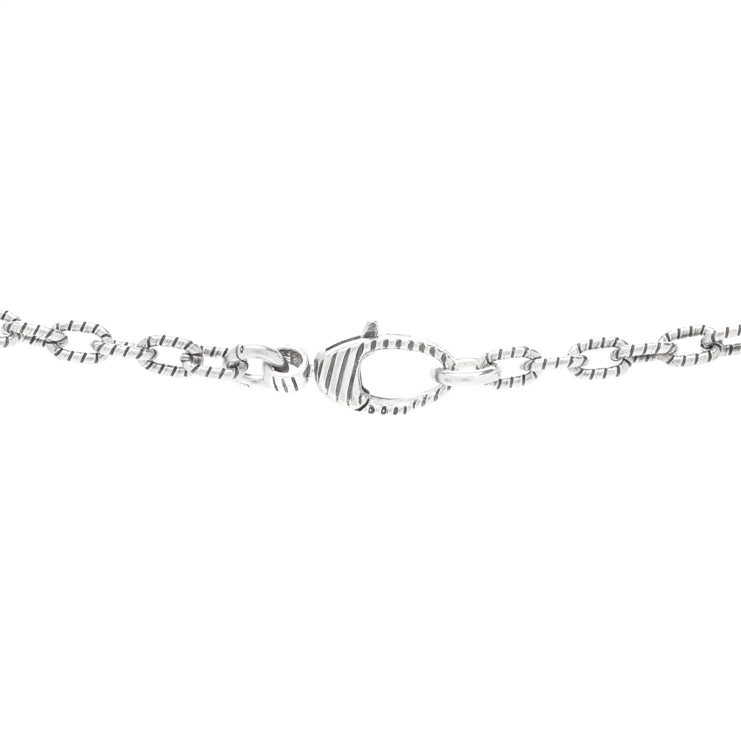 Gucci Sterling Silver Small Textured Interlocking G Pendant Necklace 9 of 14