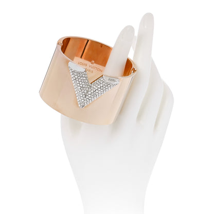 Louis Vuitton Crystal Essential V Cuff Gold 2 of 6
