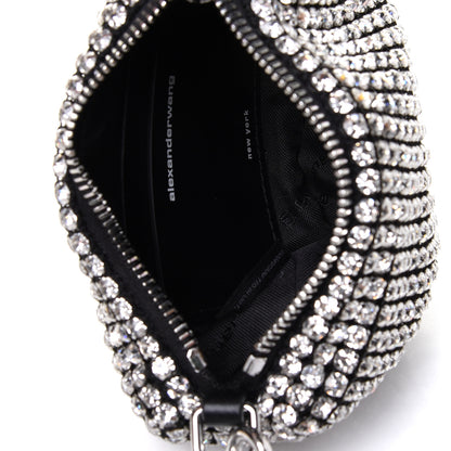 Alexander Wang Mesh Crystal Rhinestone Mini Heiress Pouch Black Silver 4 of 4