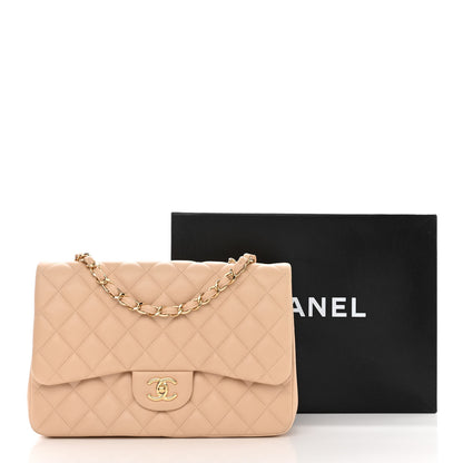 Chanel Lambskin Quilted Jumbo Single Flap Beige Clair 11 of 11