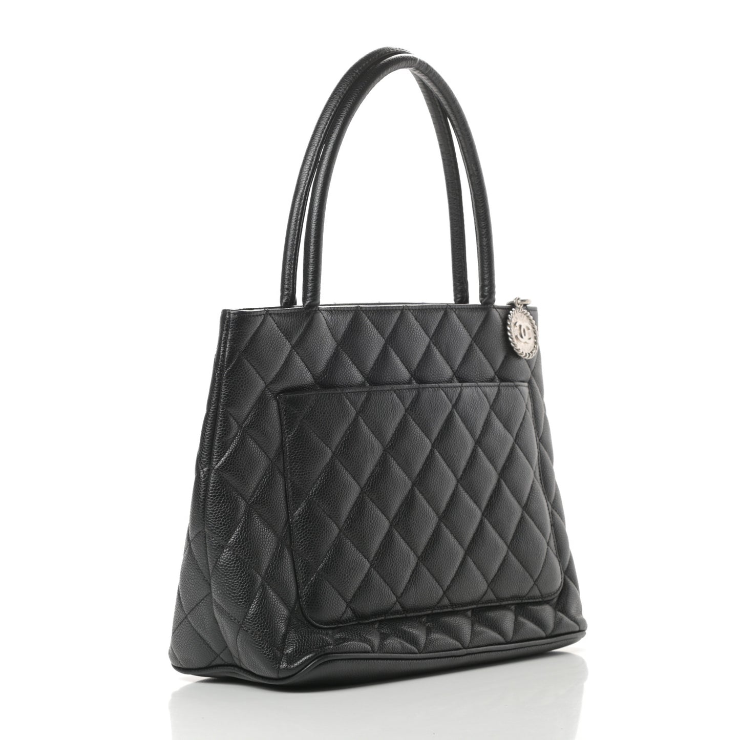 Caviar Quilted Medallion Tote Black