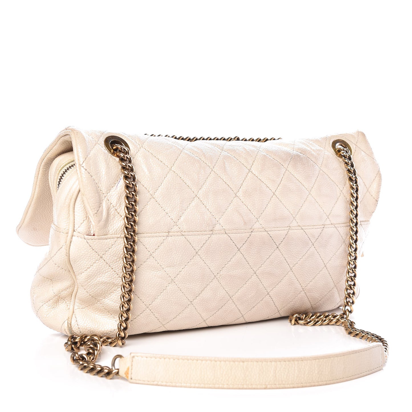 Caviar Quilted Large Shiva Flap White