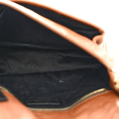 Saint Laurent Crinkled Calfskin Matelasse Monogram Medium Niki Chain Satchel Light Caramel 5 of 10